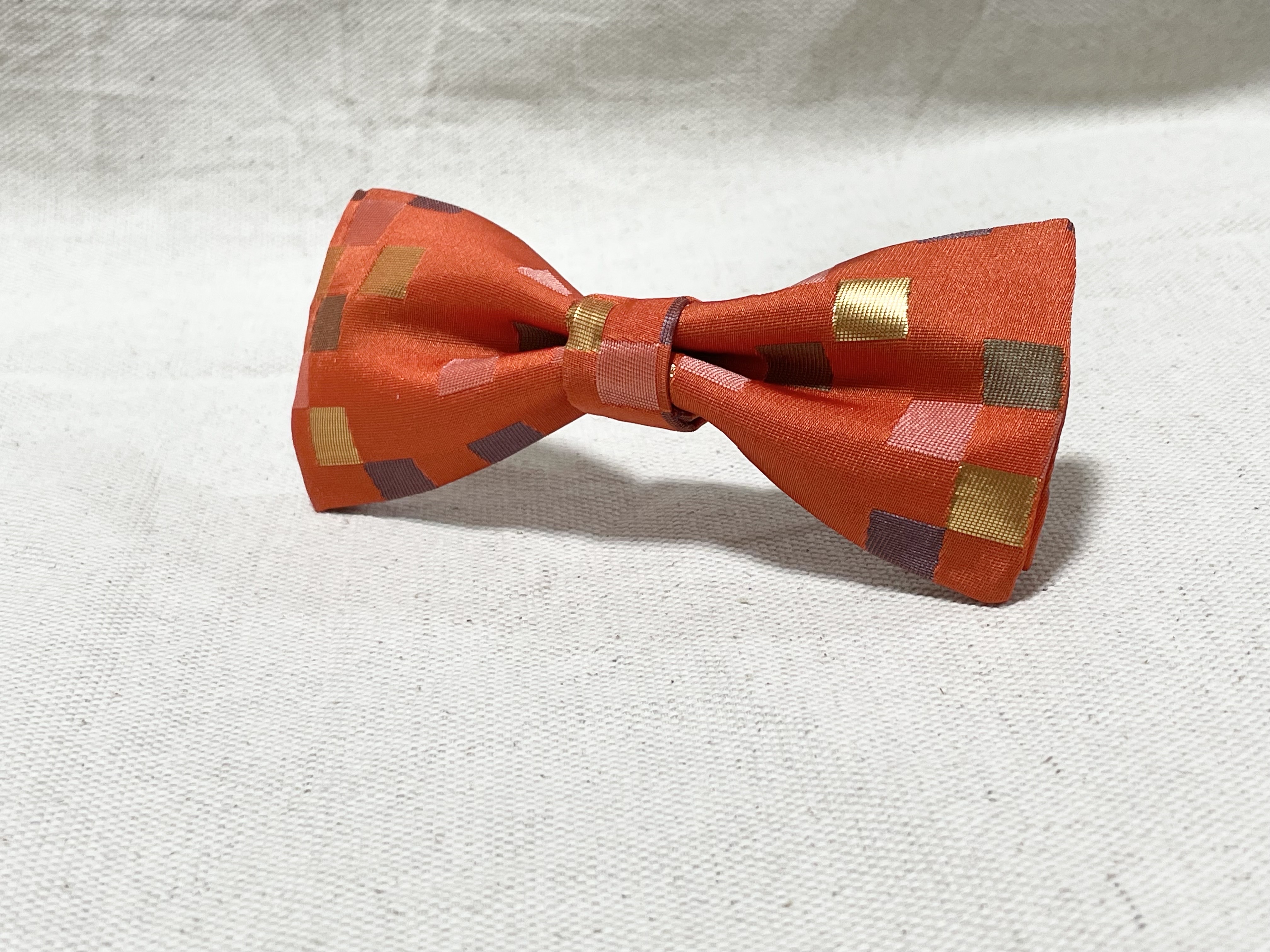 和柄髪飾り【正絹】《オレンジ》バレッタ